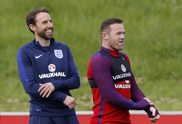 Gareth Southgate and Wayne Rooney
