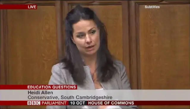 Heidi Allen in parliament