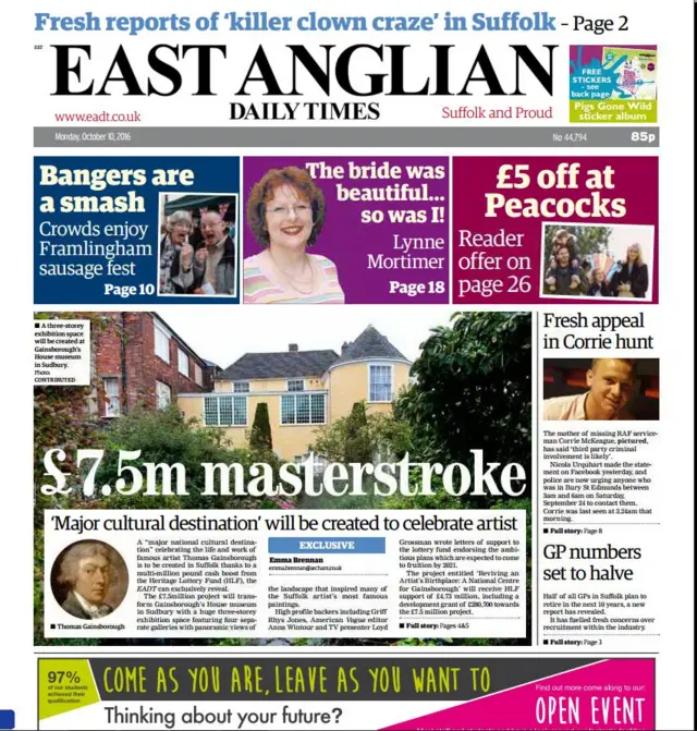 Front page of the EADT