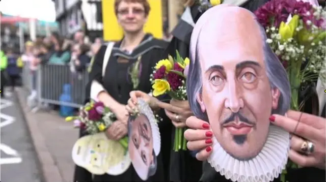 Shakespeare 400th anniversary celebrations on the streets of Stratford-upon-Avon