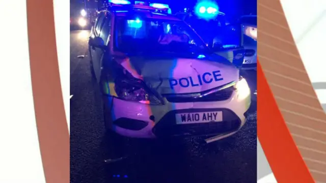 Police car. Pic: Twitter/@Tri_Force