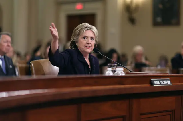 Clinton testifies to a congressional committee in 2015 about the Benghazi attack