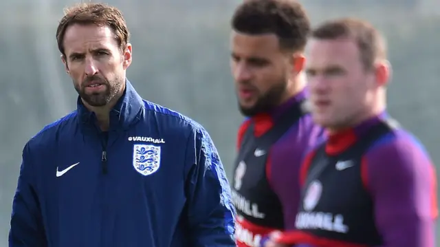 England interim manager Gareth Southgate (left)