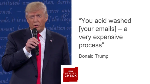 Graphic showing Donald Trump's quotation on Hillary Clinton's emails