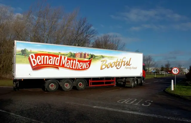 Bernard Matthews lorry, with "Bootiful" branding on the side