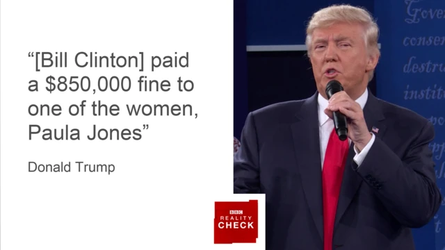 Donald Trump quote on an alleged fine paid by Bill Clinton