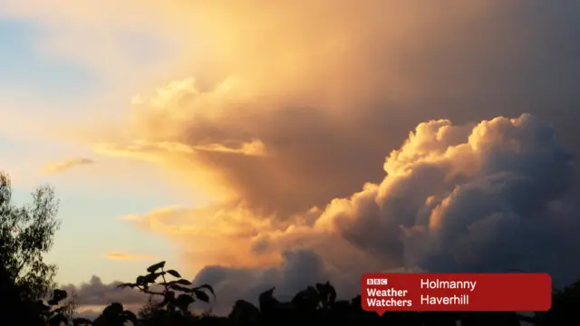 Sunset through clouds