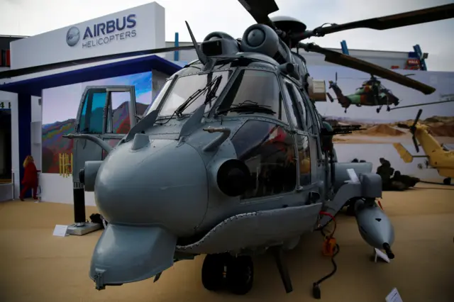 Airbus EC 725 helicopters on display at Polish air show