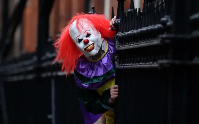 Creepy clown. Pic: PA