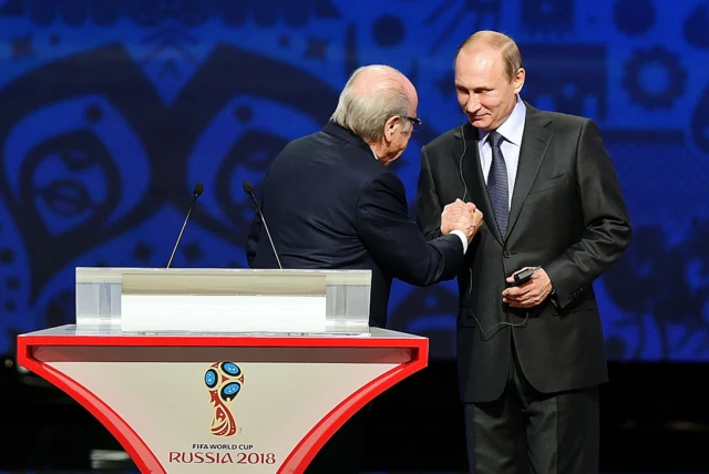 Sepp Blatter and Vladimir Putin