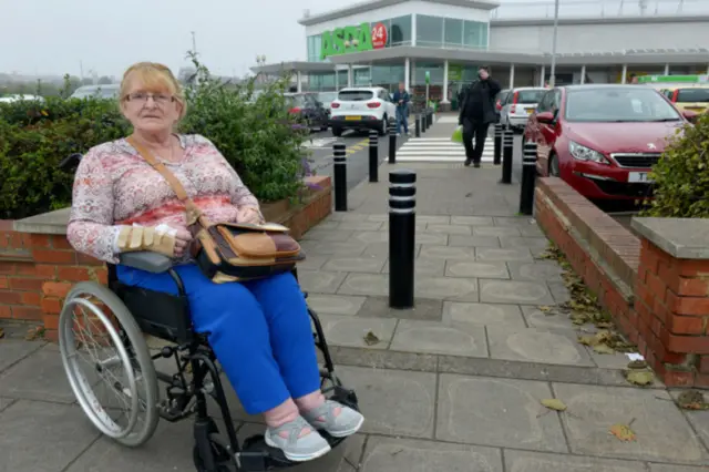 Marlene Jakubek outside of Asda, Marina Way, Hartlepool