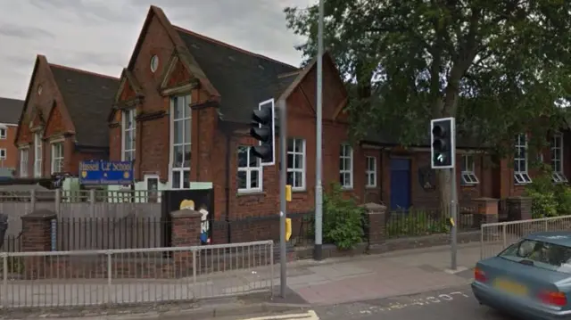 Hassall CP School with pelican crossing just in front