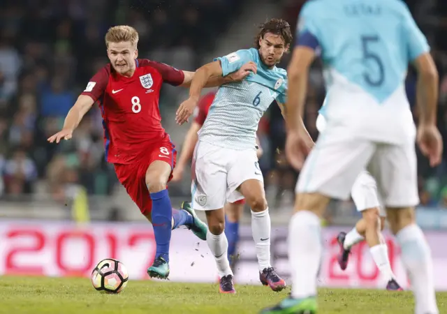 Eric Dier playing for England against Slovenia