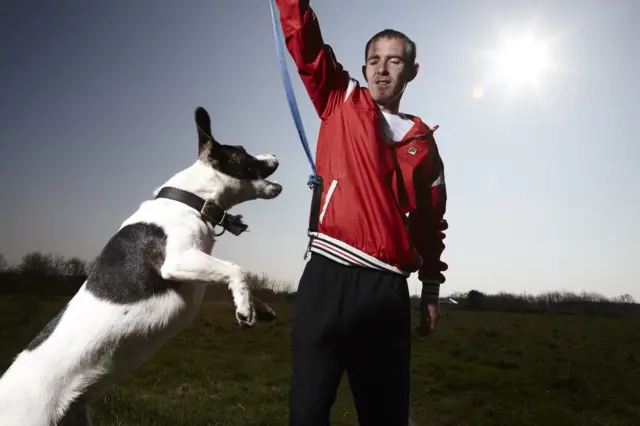 Lee Nutley with a dog