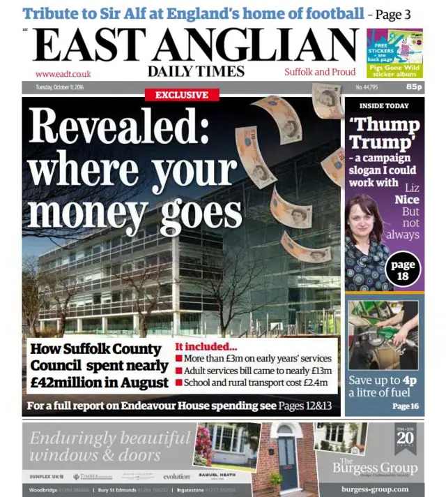 Front page of EADT