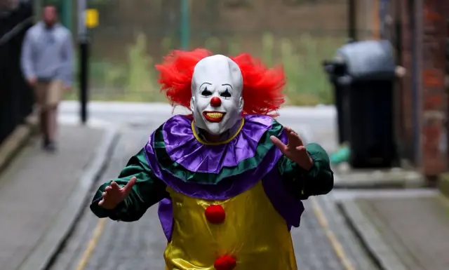 Scary clown. Pic: PA