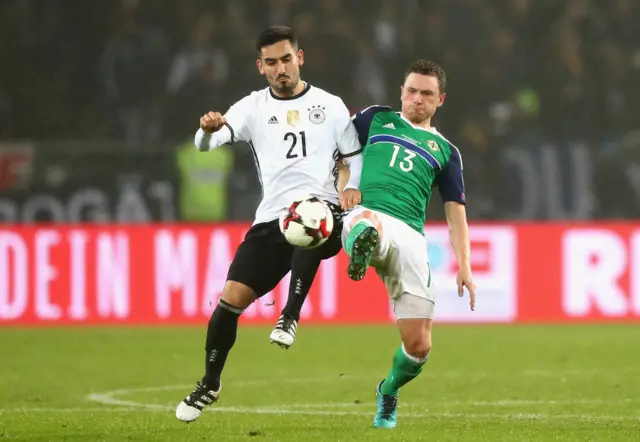 Ilkay Gundogan of Germany and Corry Evans