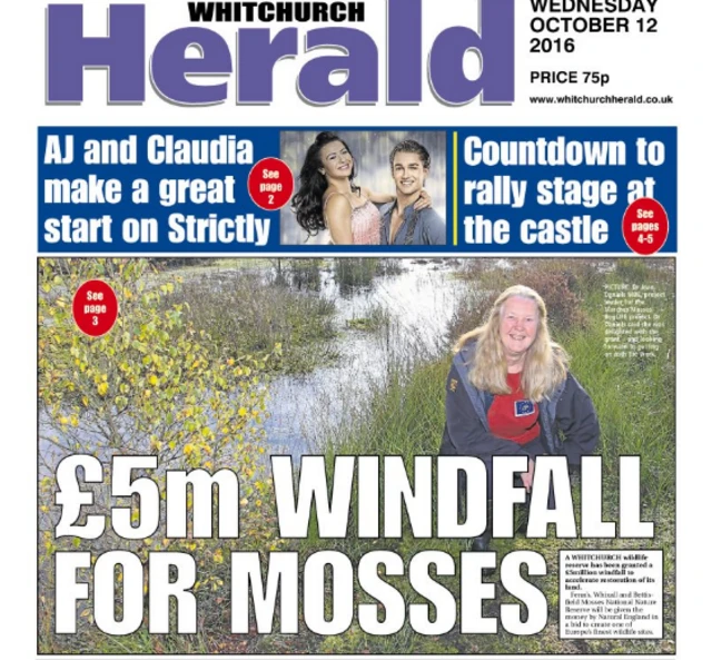 Whitchurch Herald front page