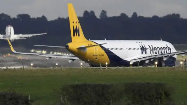 Monarch plane on ground