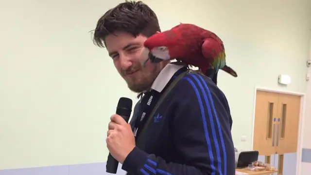 Jonno and the parrot