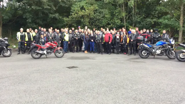 Bikers ahead of the memorial ride