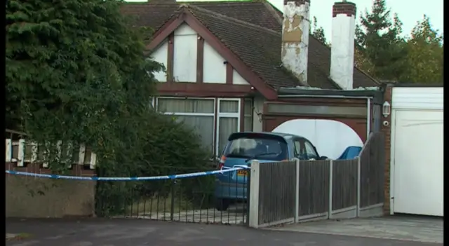 Police cordon outside bungalow