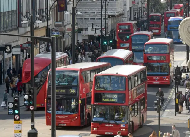 Buses in Oxford Street, London