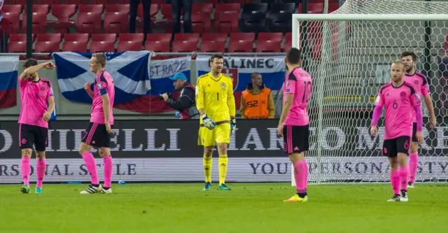 Scotland lost 3-0 in Trnava