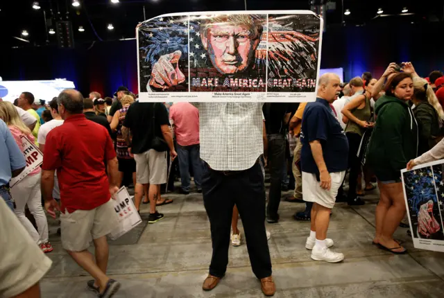 Trump supporters in Florida await his appearance