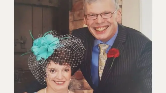 Brian Kidney with his wife Gillian on their wedding day