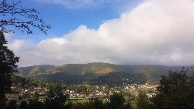 Blue sky and cloud over Church Stretton