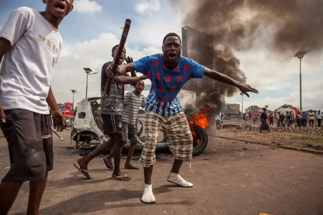 Demonstrators in Kinshasa, DR Congo - 19 September 2016