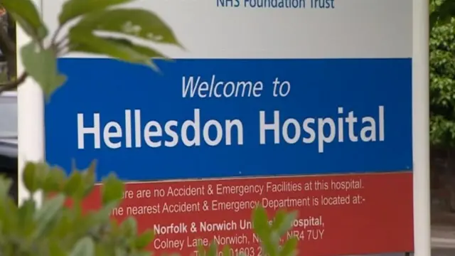 Sign for Hellesdon Hospital