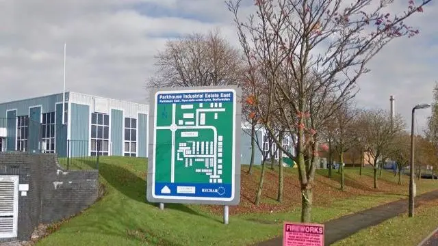 Sign at entrance to Parkhouse Industrial Estate