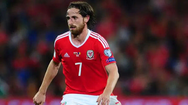 Joe Allen in Wales shirt