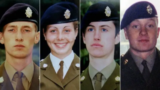 Privates Benton, James, Gray and Collinson died at Deepcut between 1995 and 2002