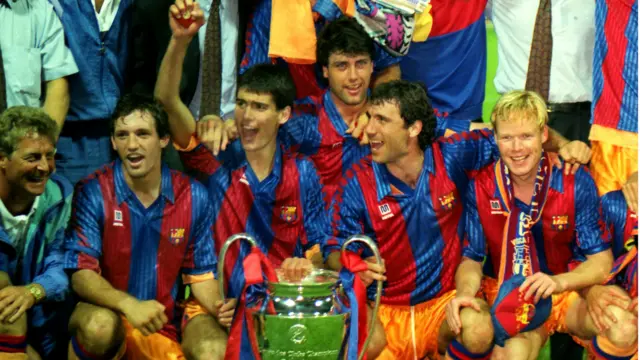 Pep Guardiola and Ronald Koeman win the European Cup with Barcelona