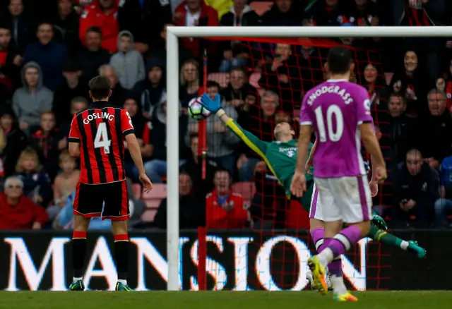 Dan Gosling scores the sixth Bournemouth goal