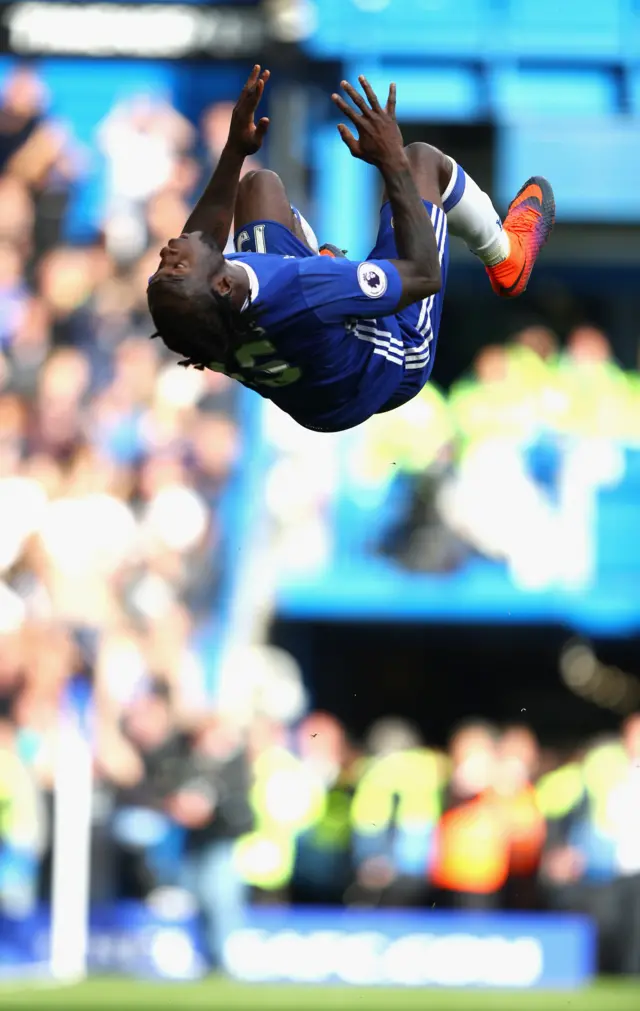 Victor Moses of Chelsea celebrates