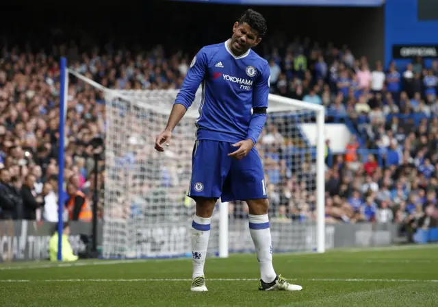 Diego Costa looks dejected