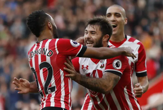 Nathan Redmond celebrates