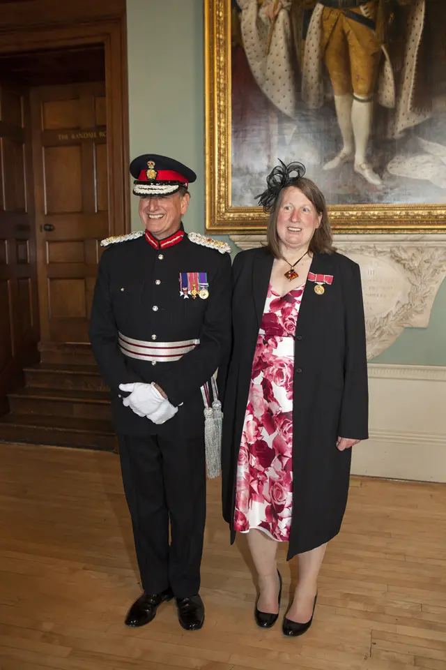 Penny Webb with the Lord Lieutenant for Worcestershire