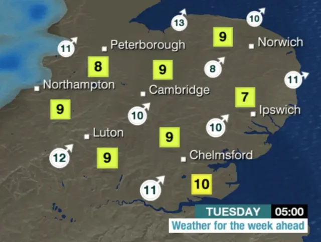 Overnight weather map