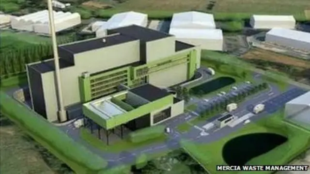 Artist impression of Hartlebury incinerator