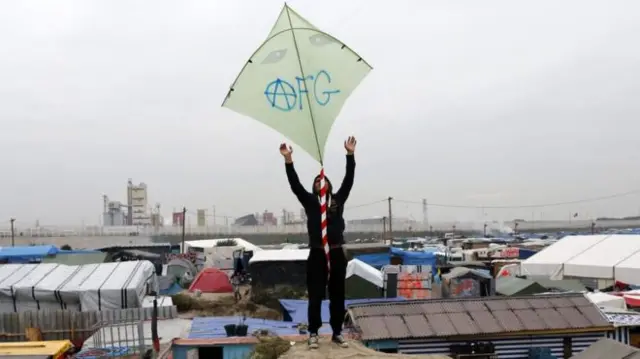 A man at the jungle camp in Calais