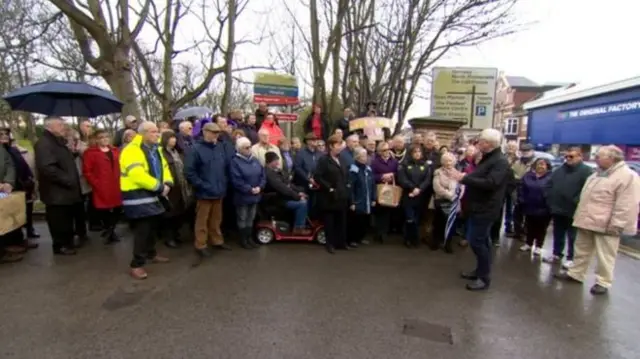 A previous protest meeting over the proposed changes outside Withernsea Community Hospital