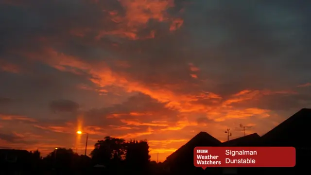 Red sky over Dunstable