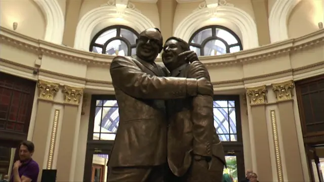 Eric Morecombe and Ernie Wise statue