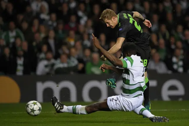 Kolo Toure (bottom) and Andre Hahn