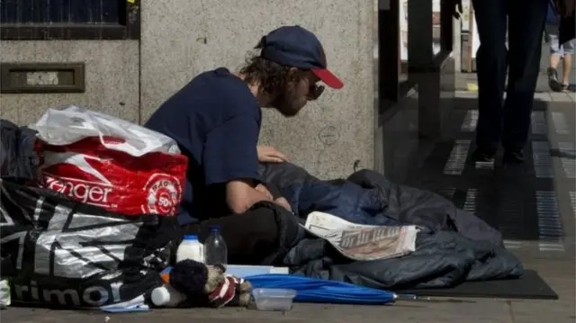 a homeless man